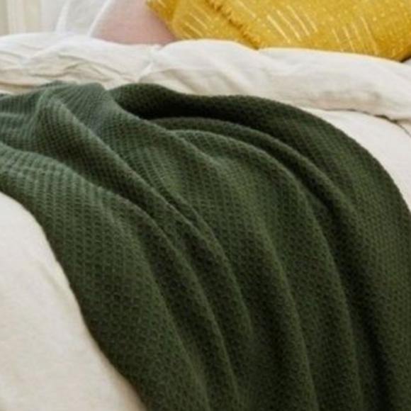 arhaus Bedding Arhaus Waffle Knit Throw Blanket 5in X 60in